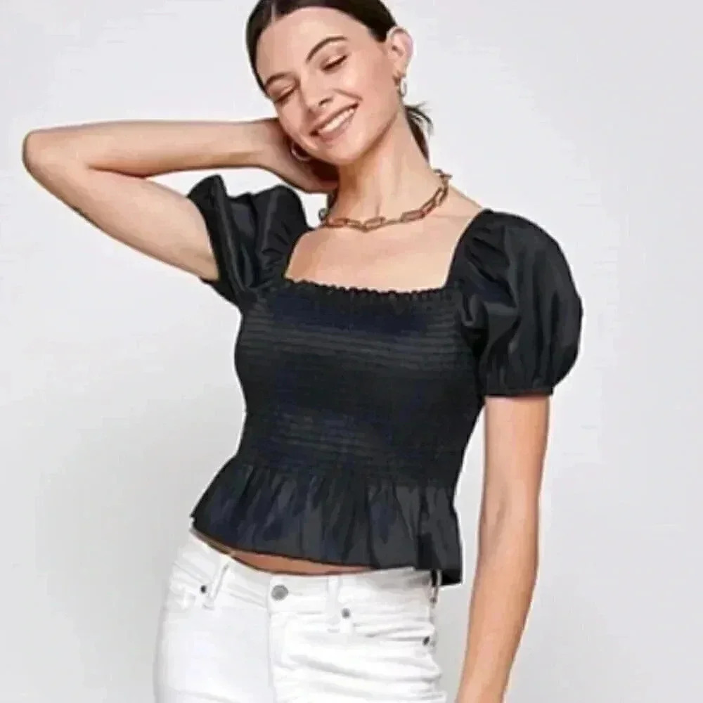 CHIC PUFFED SLEEVE BLOUSE